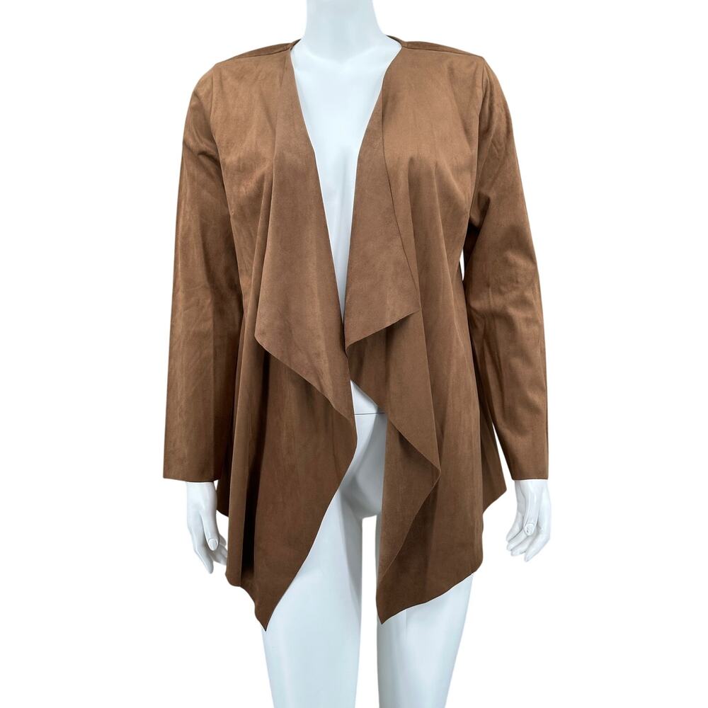 Soft Surroundings Sweater Womens XS Ultra Soft‎ Faux Suede Waterfall Cardigan